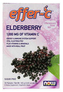 Now Foods Effer-C Effervescent Drink Mix Elderberry